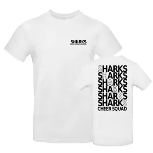 Sharks Cheer Squad Textdesign White