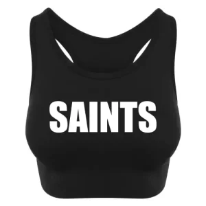 Saints Cheerleader Sport Bra Women Kids