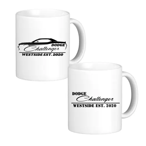 Dodge Challenger Westside Est.2020 Keramik Tasse Kaffee