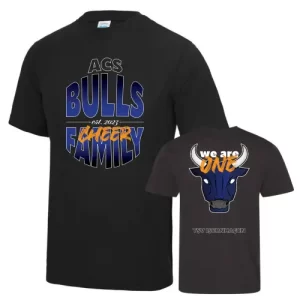 ACS Bulls Cheersport Team Training Sport Cheerleading T-Shirt Black