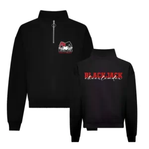 BJC Black Jack Cheerleader Cheersport Training Sport Cheerleading Cropped Zip Sweat Pullover