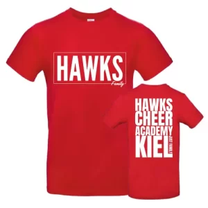 HCA Hawks Family Cheerleader Cheersport Training Sport Cheerleading Shirt Red