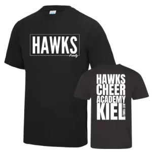 HCA Hawks Family Cheerleader Cheersport Training Sport Cheerleading Shirt Black