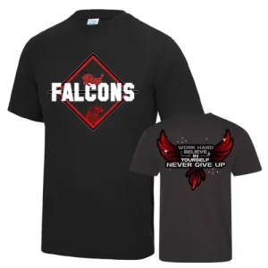 Red Falcons Cheersport Cheerleading Training Sport Cheerleader T-Shirt Black