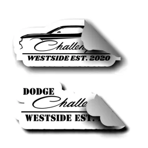 DCW Dodge Challenger Westside Auto Carfreitag Sticker Aufkleber